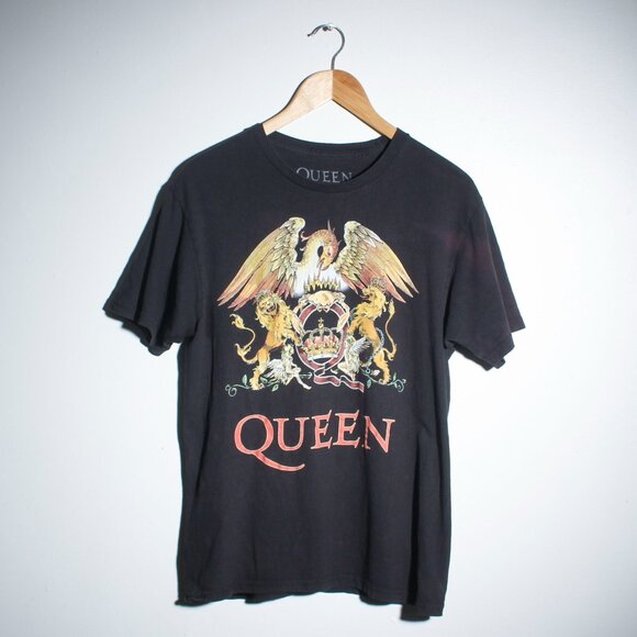 Queen Other - Queen Rock Band Shirt Mens Medium Black Sun Faded Band Tee